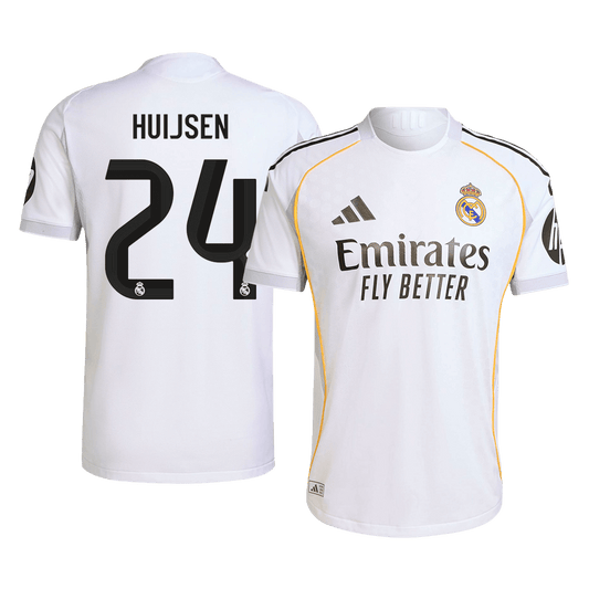 Tricouri Fotbal Real Madrid HUIJSEN #24 Acasă 2025/26 Authentic - Premium