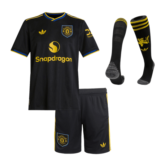 Set Tricouri Fotbal Manchester United Treilea 2025/26 Pentru Copii