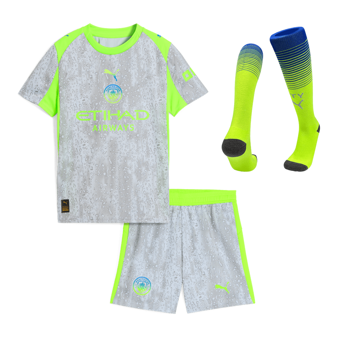 Set Tricouri Fotbal Manchester City Treilea 2025/26 Pentru Copii