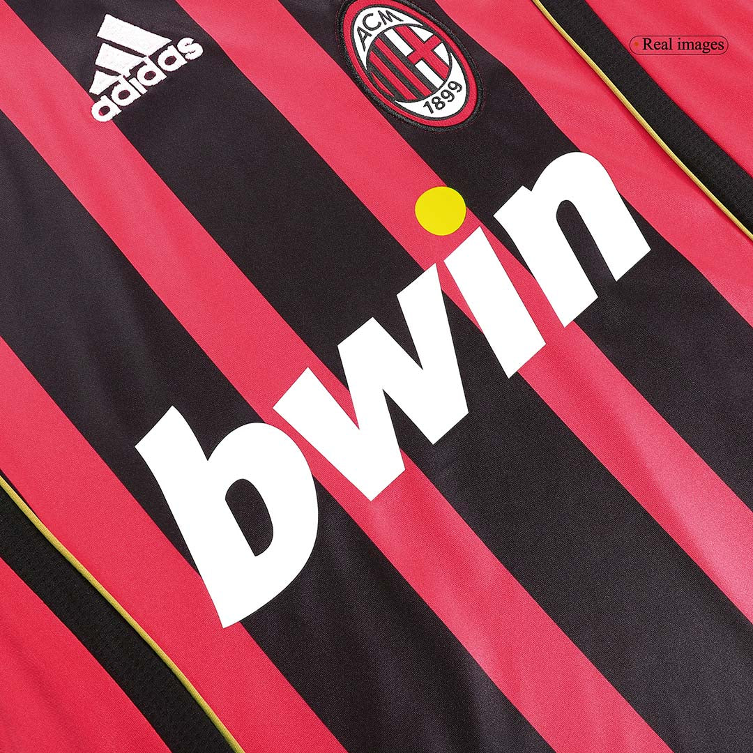 Tricouri Fotbal Vintage AC Milan MALDINI #3 Acasă 2006/07 Mânecă Lungă