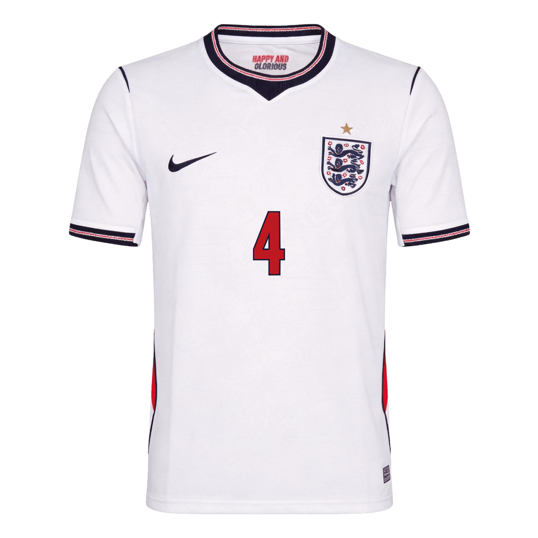 Tricouri Fotbal Anglia RICE #4 Acasă Cupa Mondială 2026