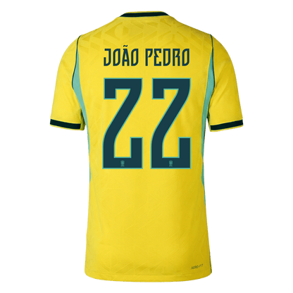 Tricouri Fotbal Brazilia JOÃO PEDRO #22 Acasă Cupa Mondială 2026 Authentic