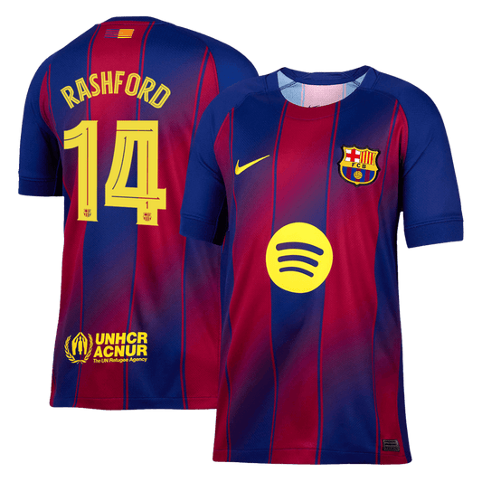 Tricouri Fotbal Barcelona RASHFORD #14 Acasă 2025/26 UCL - Premium (mărime mare)