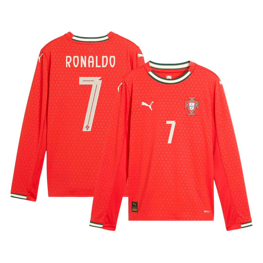 Tricouri Fotbal Portugalia RONALDO #7 Acasă 2025 Mânecă Lungă