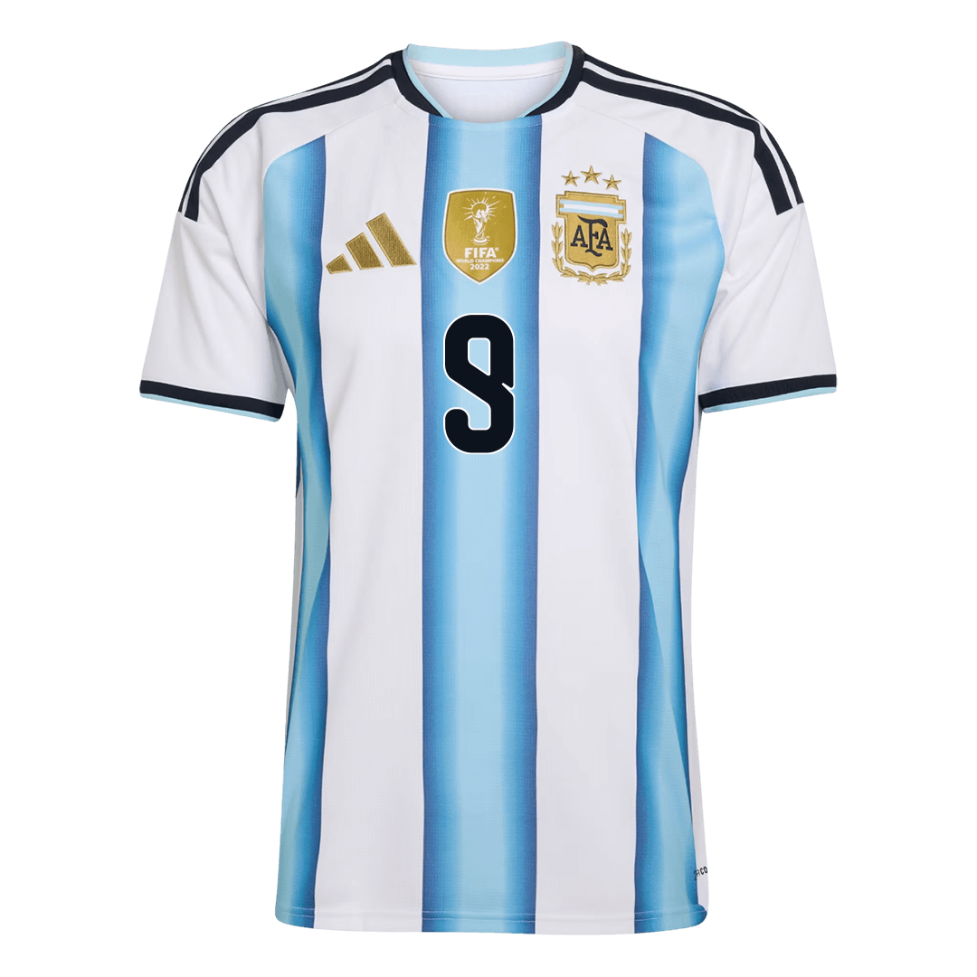 Tricouri Fotbal Argentina J.ÁLVAREZ #9 Acasă Cupa Mondială 2026 - Premium