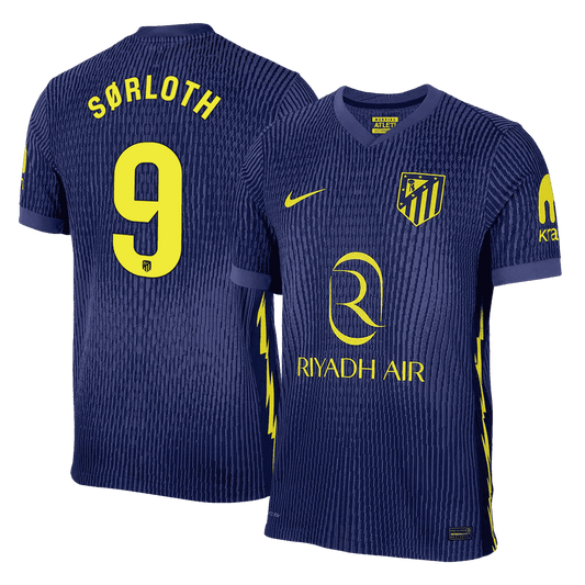 Tricouri Fotbal Atletico Madrid SØRLOTH #9 Deplasare 2025/26 Authentic