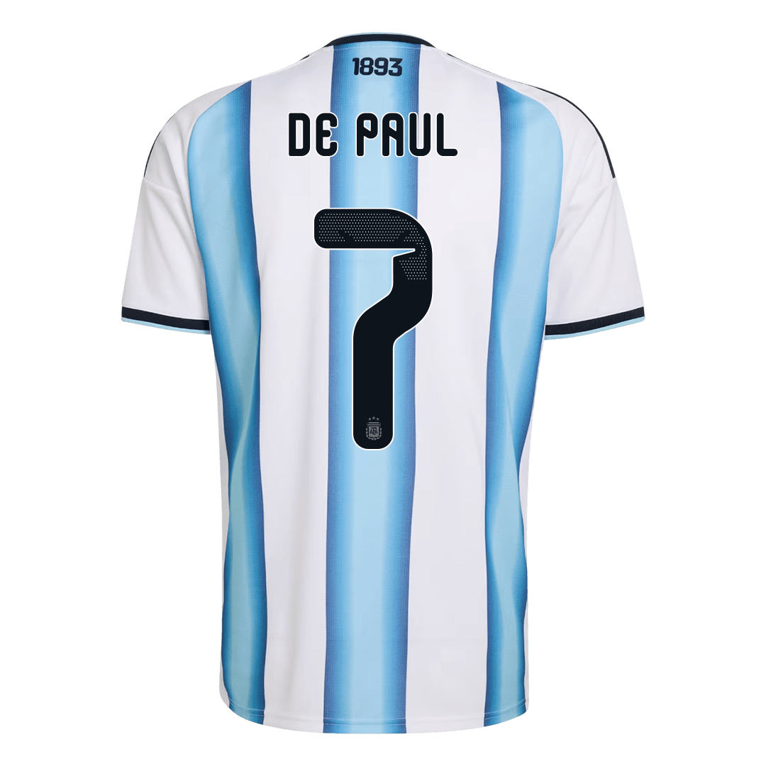 Tricouri Fotbal Argentina DE PAUL #7 Acasă Cupa Mondială 2026 - Premium