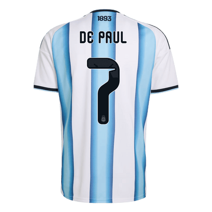 Tricouri Fotbal Argentina DE PAUL #7 Acasă Cupa Mondială 2026 - Premium