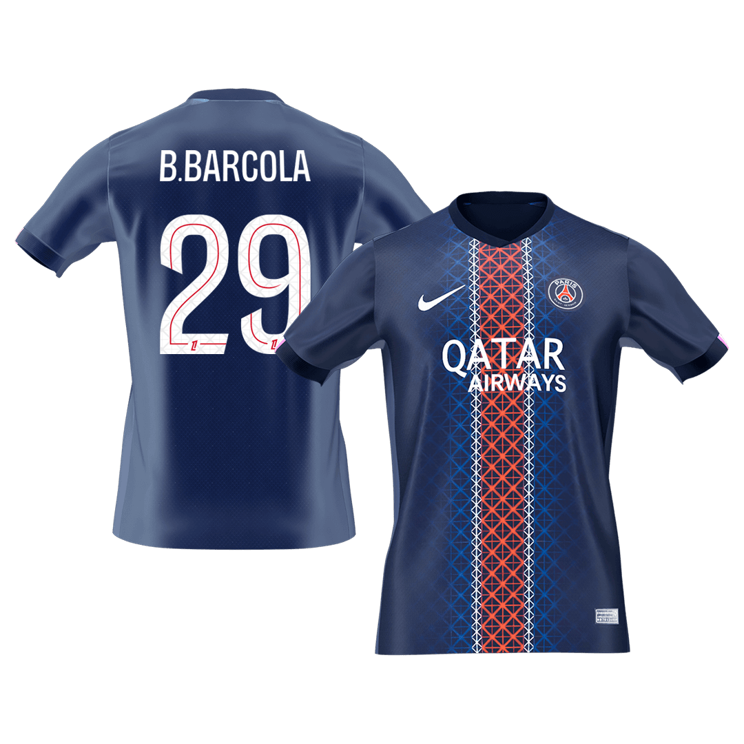 Tricouri Fotbal PSG B.BARCOLA #29 Acasă 2025/26 - Premium