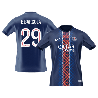 Tricouri Fotbal PSG B.BARCOLA #29 Acasă 2025/26 - Premium