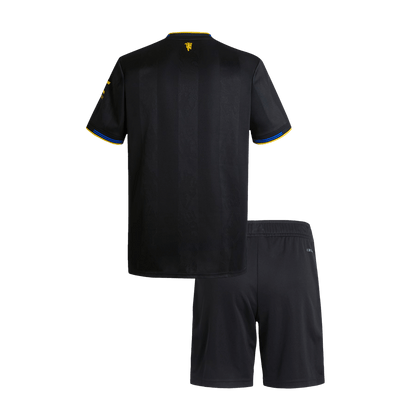 Set Tricouri Fotbal Manchester United Treilea 2025/26 Pentru Copii