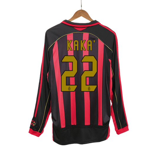 Tricouri Fotbal Vintage AC Milan KAKA' #22 Acasă 2006/07 Mânecă Lungă
