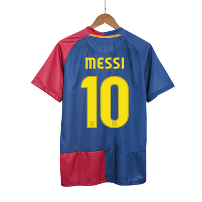 Tricouri Fotbal Vintage Barcelona MESSI #10 Acasă 2008/09 - UCL Final