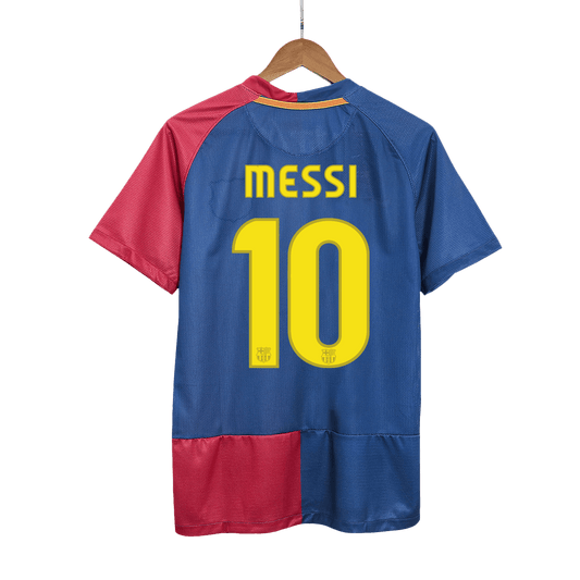 Tricouri Fotbal Vintage Barcelona MESSI #10 Acasă 2008/09 - UCL Final