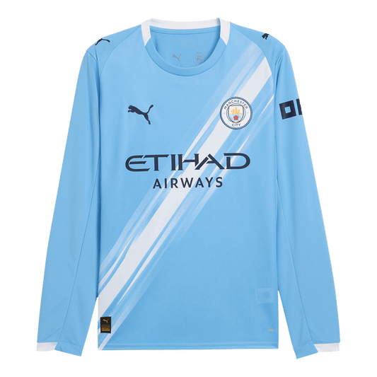Tricouri Fotbal Manchester City Acasă 2025/26 Mânecă Lungă (mărime mare)
