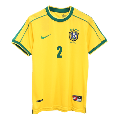 Tricouri Fotbal Vintage Brazilia CAFU #2 Acasă 1998