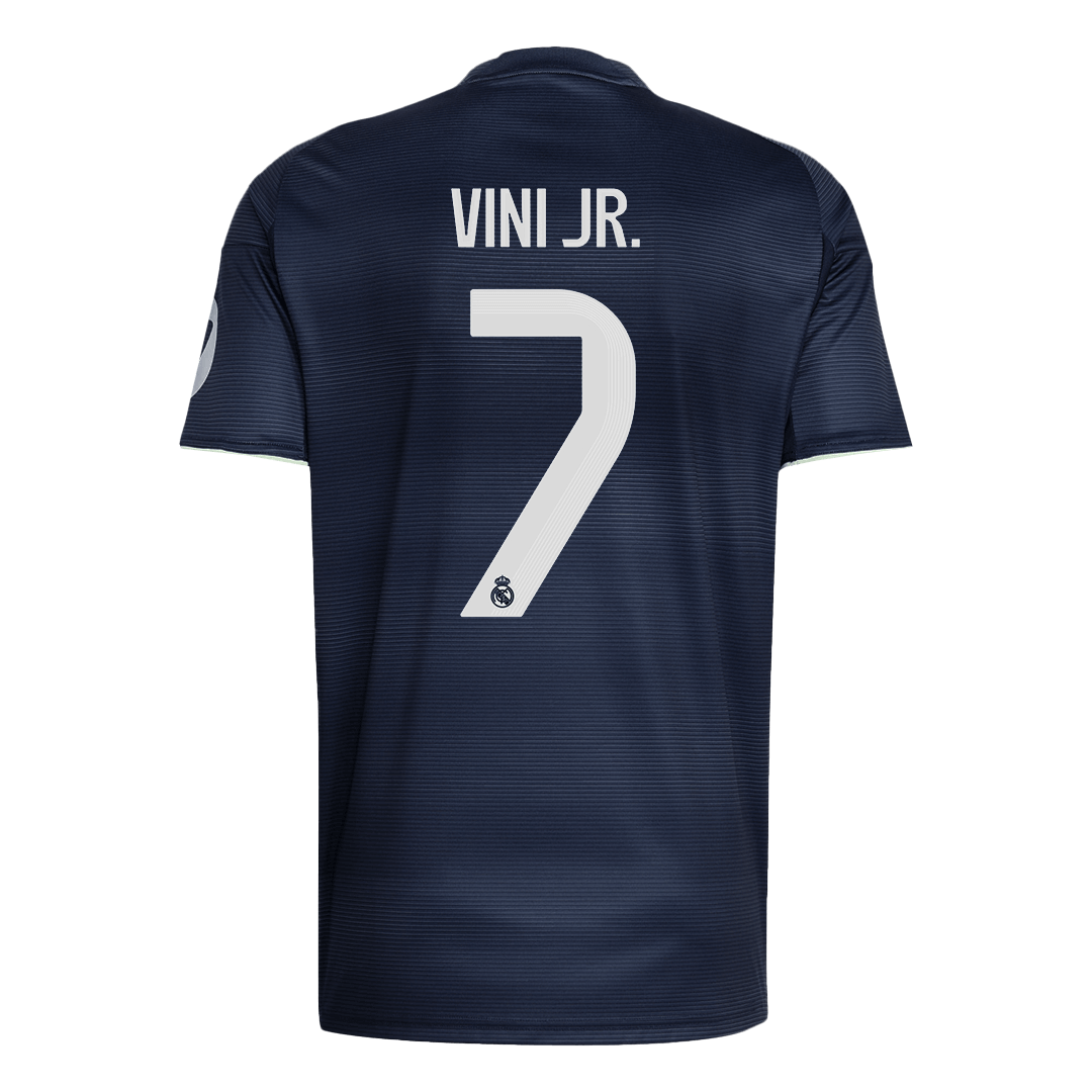 Tricouri Fotbal Real Madrid VINI JR. #7 Deplasare 2025/26 (mărime mare) - Premium