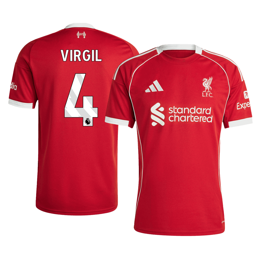 Tricouri Fotbal Liverpool VIRGIL #4 Acasă 2025/26