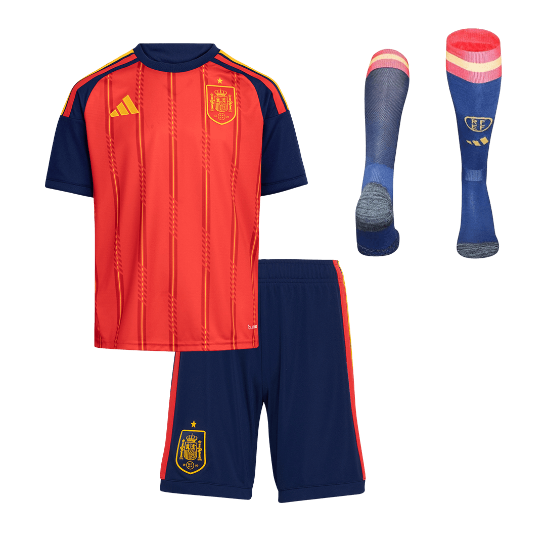 Set Tricouri Fotbal Spania Acasă 2026 Pentru Copii - Premium