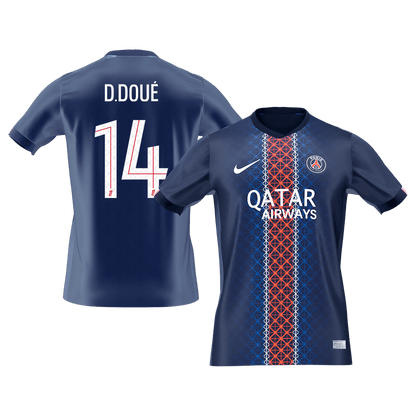 Tricouri Fotbal PSG D.DOUÉ #14 Acasă 2025/26 - Premium (mărime mare)