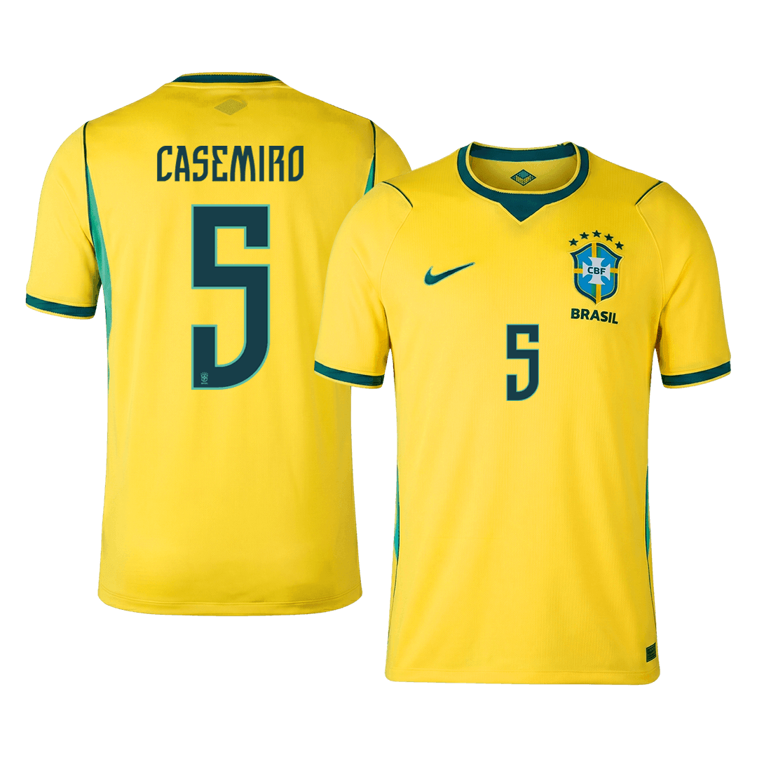 Tricouri Fotbal Brazilia CASEMIRO #5 Acasă Cupa Mondială 2026 - Premium