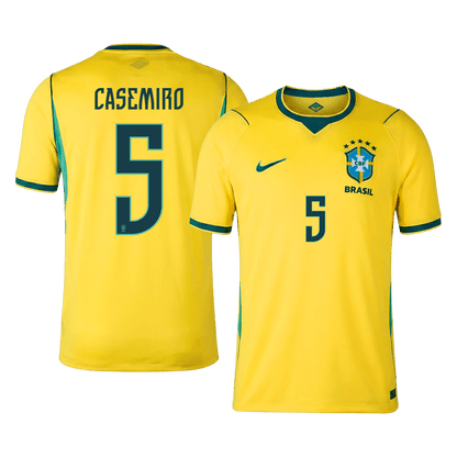 Tricouri Fotbal Brazilia CASEMIRO #5 Acasă Cupa Mondială 2026 - Premium