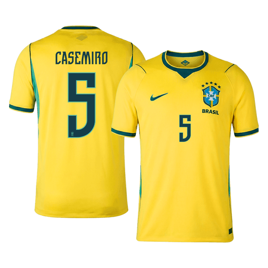 Tricouri Fotbal Brazilia CASEMIRO #5 Acasă Cupa Mondială 2026 - Premium