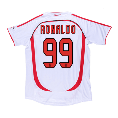 Tricouri Fotbal Vintage AC Milan RONALDO #99 Deplasare 2006/07 - UCL