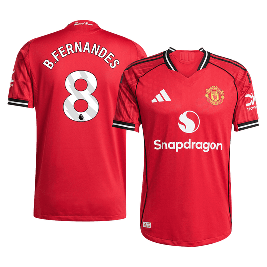 Tricouri Fotbal Manchester United B.FERNANDES #8 Acasă 2025/26 Authentic