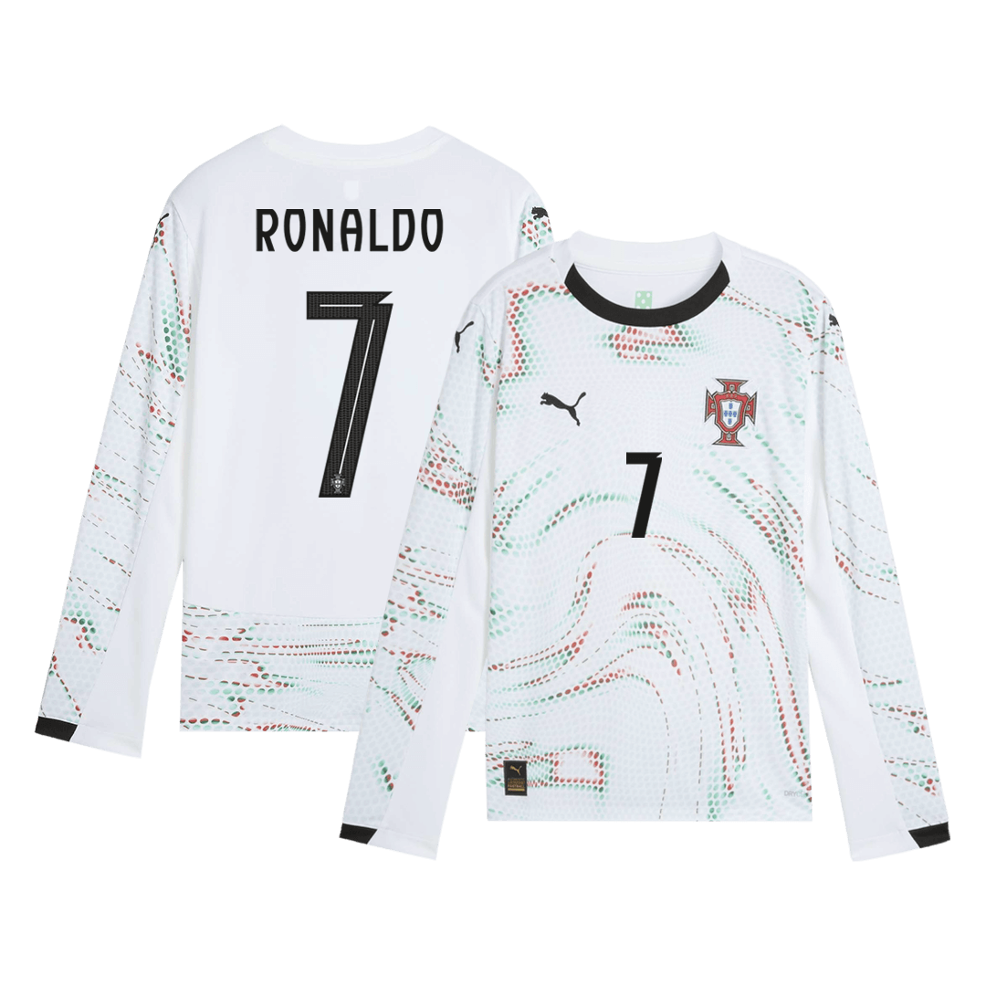 Tricouri Fotbal Portugalia RONALDO #7 Deplasare 2025 Mânecă Lungă
