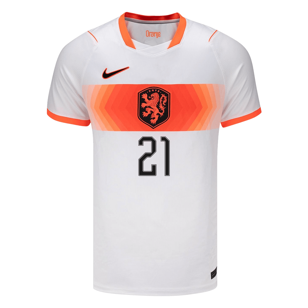 Tricouri Fotbal Netherlands F.DE JONG #21 Deplasare Cupa Mondială 2026