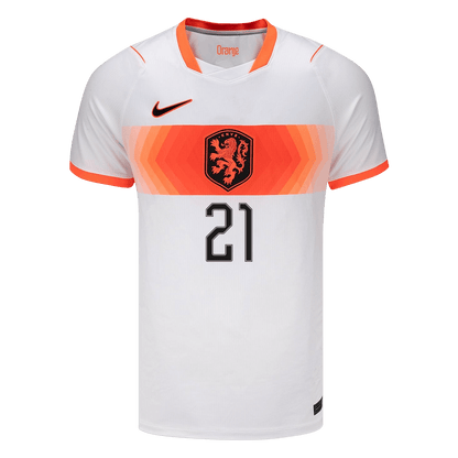 Tricouri Fotbal Netherlands F.DE JONG #21 Deplasare Cupa Mondială 2026