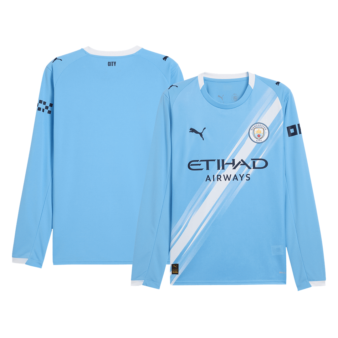 Tricouri Fotbal Manchester City Acasă 2025/26 Mânecă Lungă