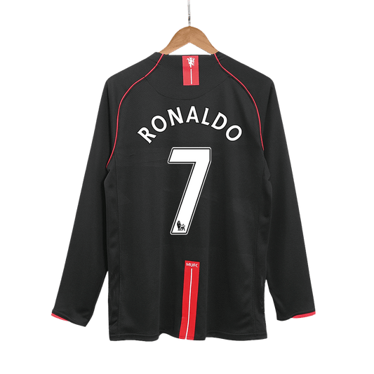 Tricouri Fotbal Vintage Manchester United RONALDO #7 Deplasare 2007/08 Mânecă Lungă
