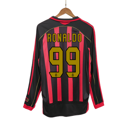 Tricouri Fotbal Vintage AC Milan RONALDO #99 Acasă 2006/07 Mânecă Lungă