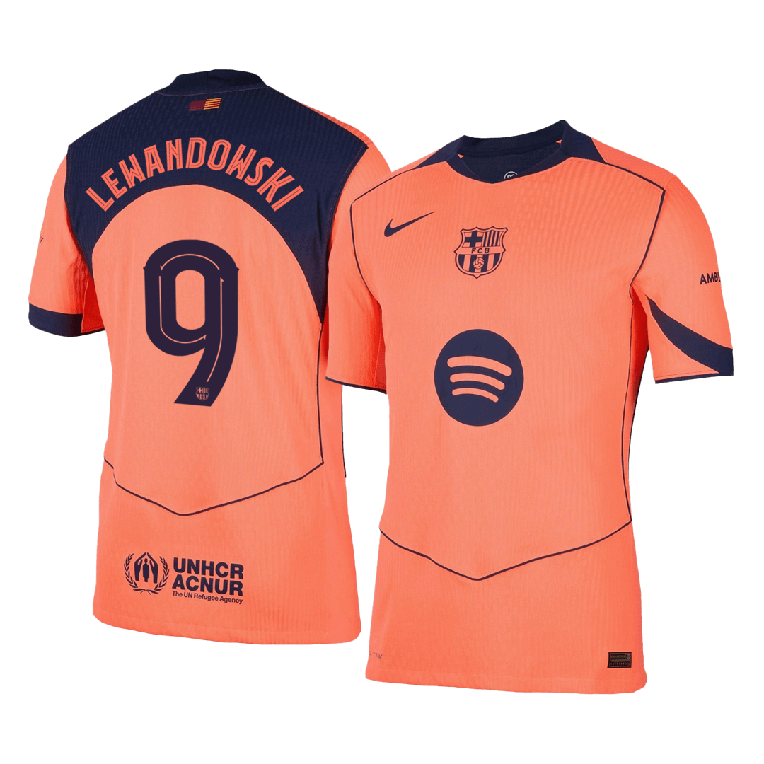 Tricouri Fotbal Barcelona LEWANDOWSKI #9 Treilea 2025/26 Authentic - UCL