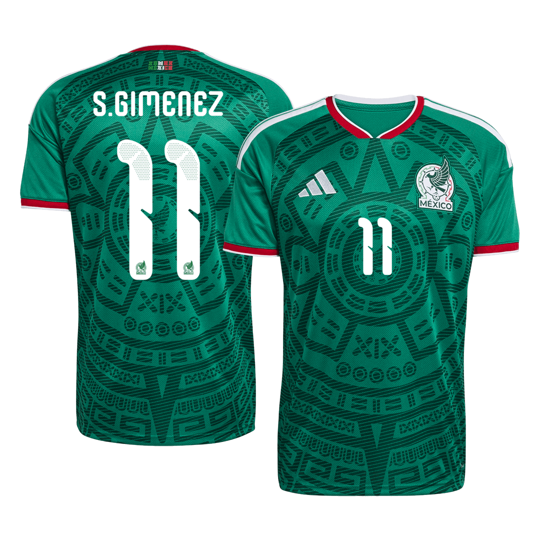 Tricouri Fotbal Mexico S.GIMENEZ #11 Acasă Cupa Mondială 2026 - Premium