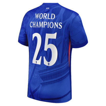 Tricouri Fotbal Chelsea WORLD CHAMPIONS #25 Acasă 2025/26 cu emblemă pe piept - Premium (mărime mare)