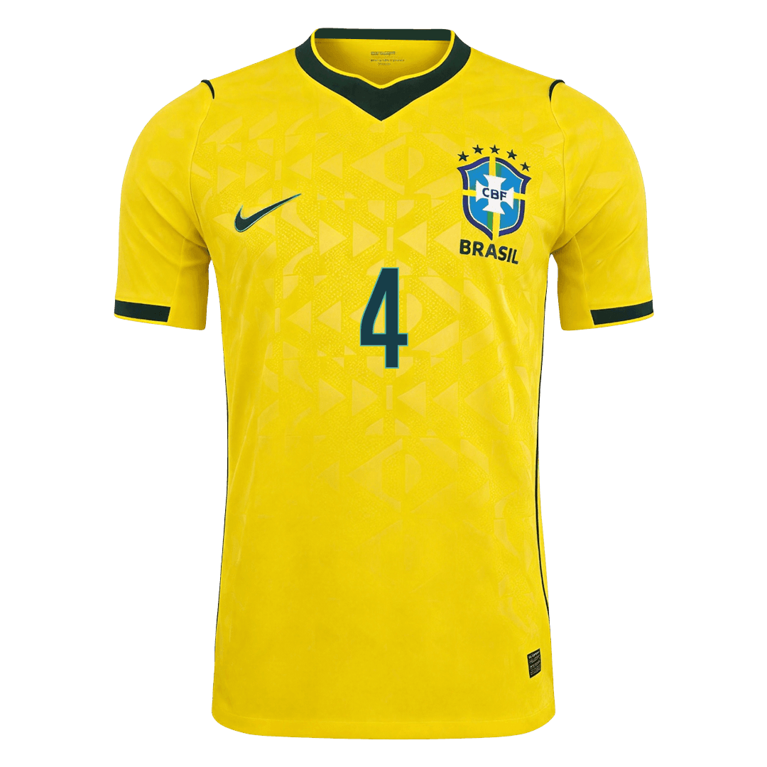Tricouri Fotbal Brazilia MARQUINHOS #4 Acasă Cupa Mondială 2026 Authentic