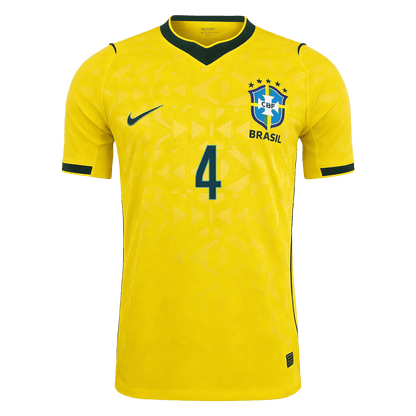 Tricouri Fotbal Brazilia MARQUINHOS #4 Acasă Cupa Mondială 2026 Authentic