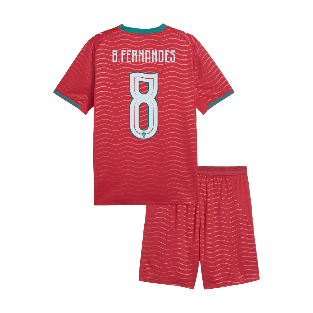 Set Tricouri Fotbal Portugalia B. FERNANDES #8 Acasă Cupa Mondială 2026 Pentru Copii - Super