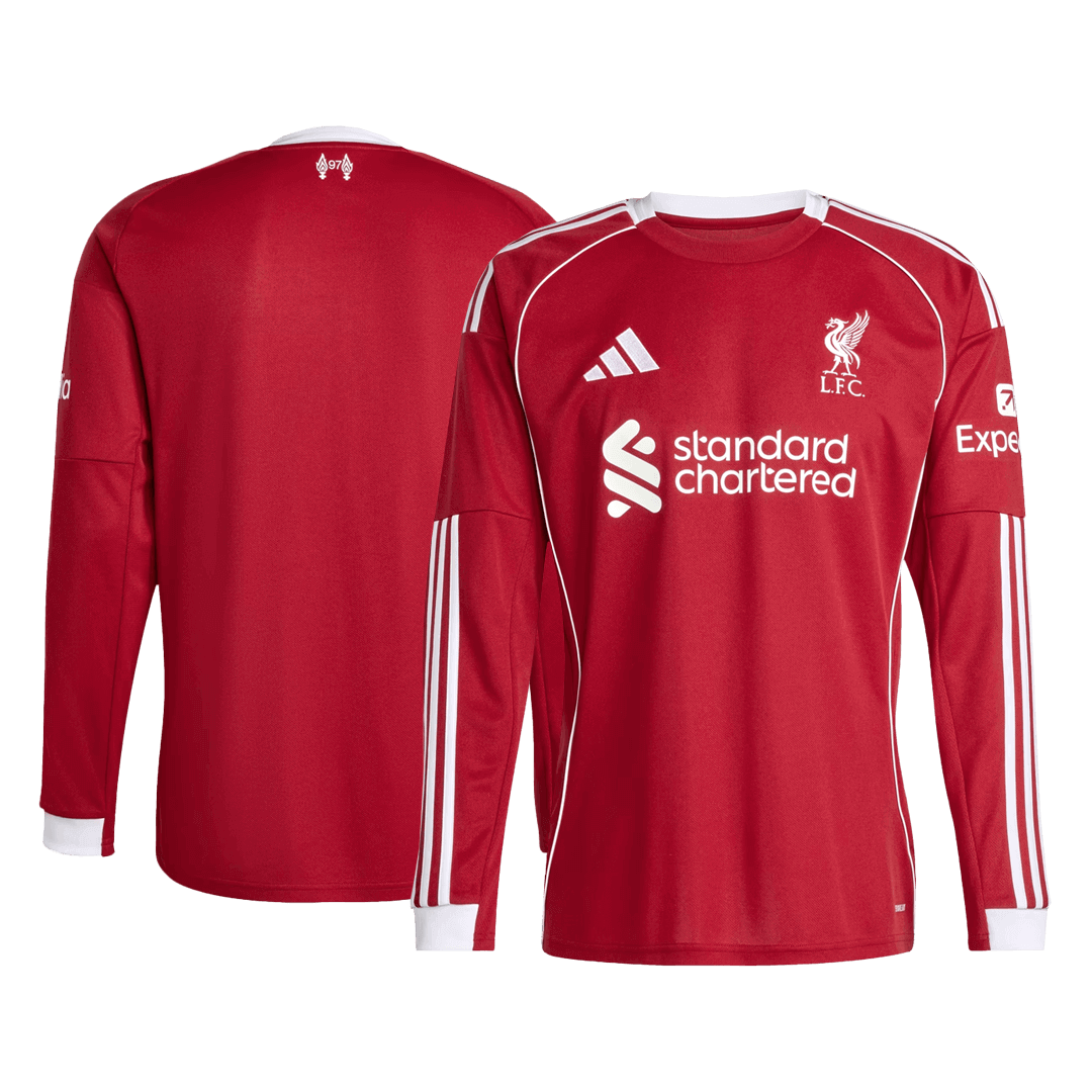Tricouri Fotbal Liverpool Acasă 2025/26 Mânecă Lungă (mărime mare)