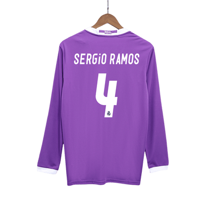 Tricouri Fotbal Vintage Real Madrid SERGIO RAMOS #4 Deplasare 2016/17 Mânecă Lungă