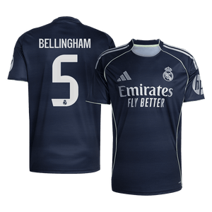 Tricouri Fotbal Real Madrid BELLINGHAM #5 Deplasare 2025/26 (mărime mare) - Premium