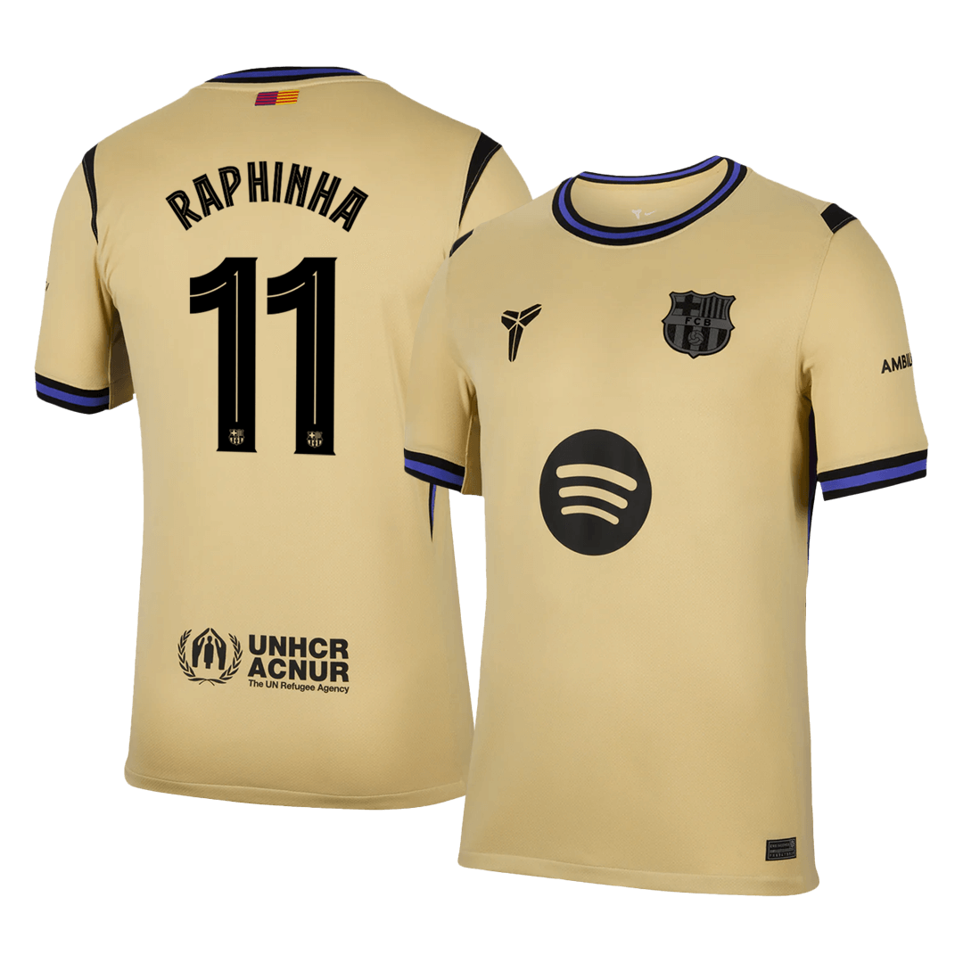 Tricouri Fotbal Barcelona RAPHINHA #11 Deplasare 2025/26 - UCL