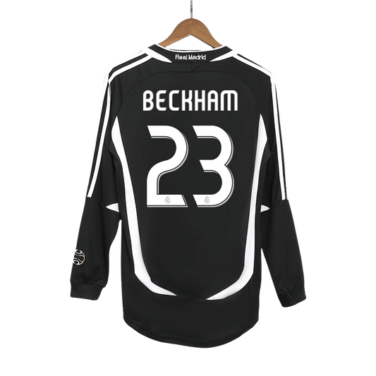 Tricouri Fotbal Vintage Real Madrid BECKHAM #23 Deplasare 2006/07 Mânecă Lungă
