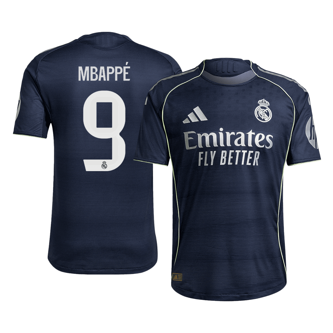 Tricouri Fotbal Real Madrid MBAPPÉ #9 Deplasare 2025/26 Authentic - Premium