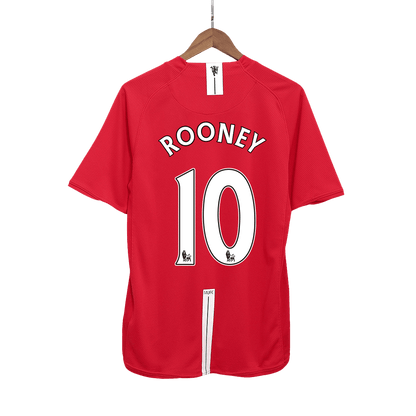 Tricouri Fotbal Vintage Manchester United ROONEY #10 Acasă 2007/08