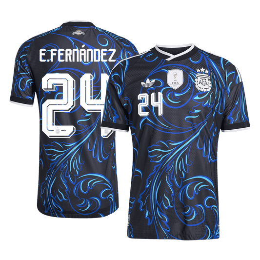 Tricouri Fotbal Argentina E. FERNÁNDEZ #24 Deplasare Cupa Mondială 2026 Authentic
