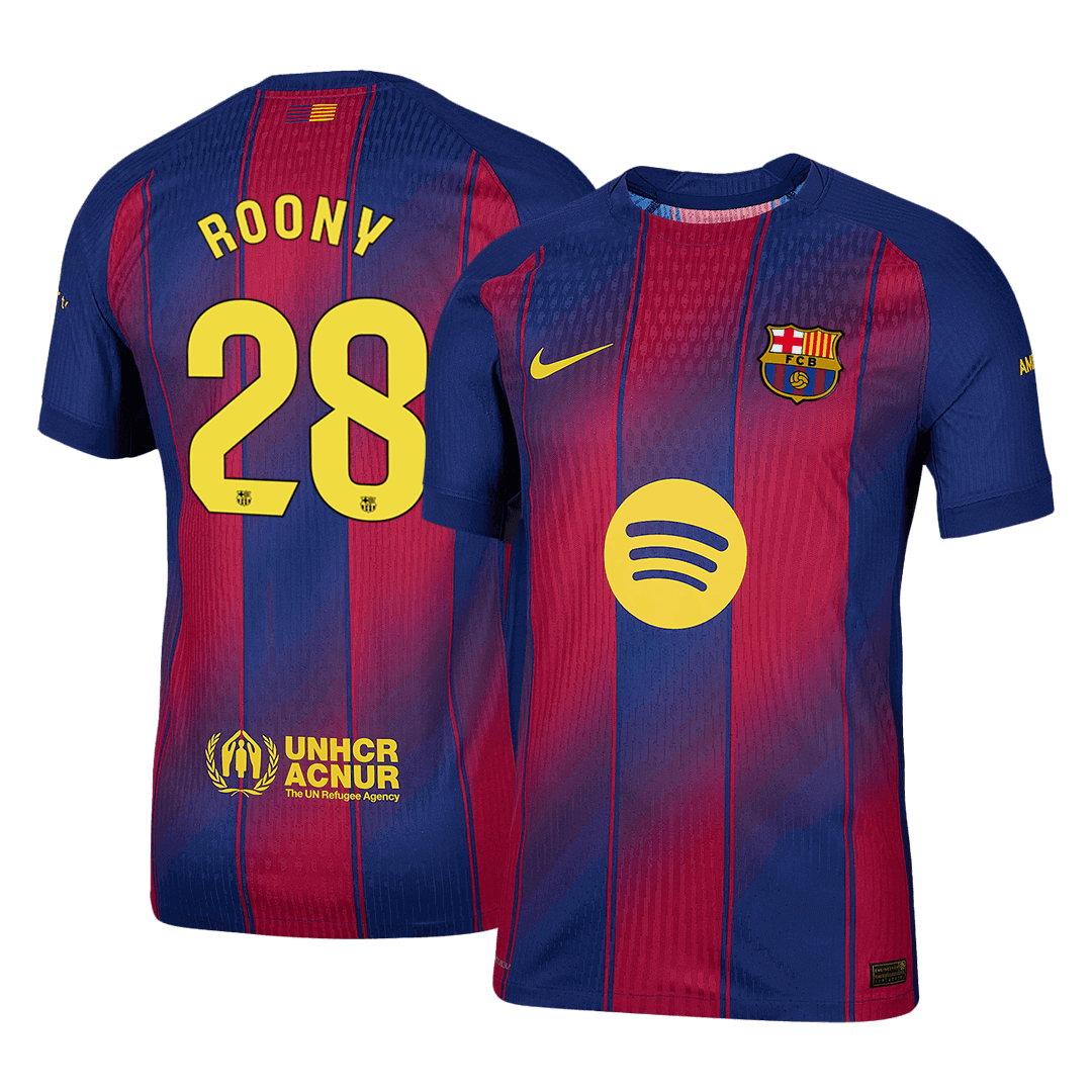 Tricouri Fotbal Barcelona ROONY #28 Acasă 2025/26 Authentic